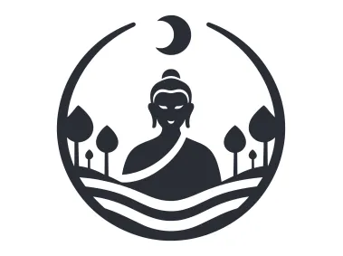 Minimalist Black SVG Buddha Illustration Clipart Logo Template