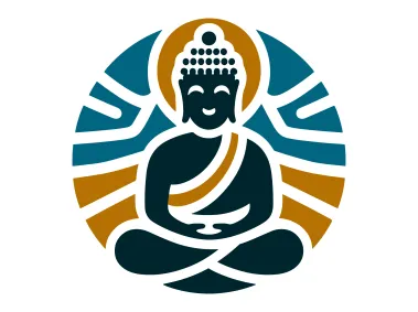 Modern Buddha Illustration Design Logo Template