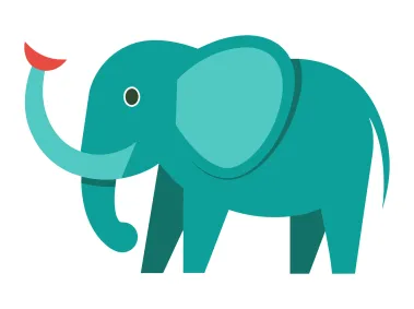 SVG Cartoon Elephant Logo Template