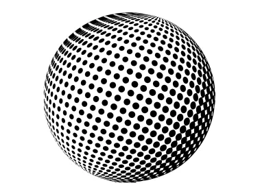SVG Design 3D Dotted Halftone Checkered Sphere Logo Template