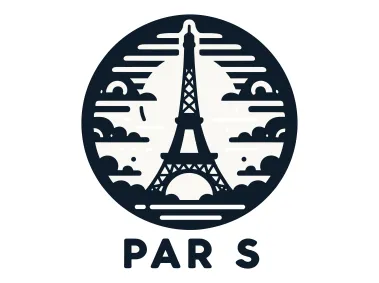 SVG Eiffel Tower in Circle Logo Template