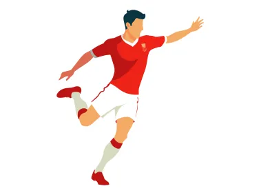 SVG Football Player with Red Jersey Logo Template
