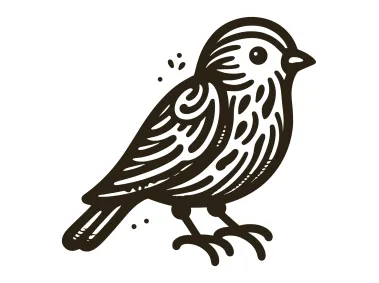 SVG Hand Drawn Sparrow Bird Logo Template