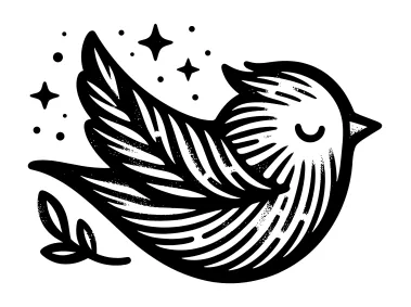 SVG Hand Drawn Bird Logo Template