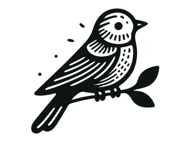 Minimalist Hand Drawn Bird SVG Logo Template