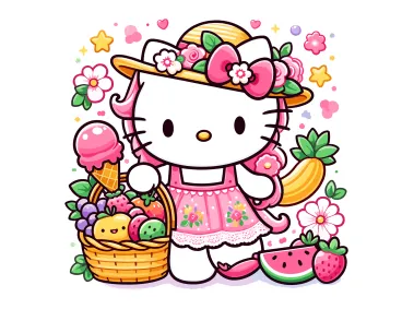 SVG Hello Kitty in Shopping Vector