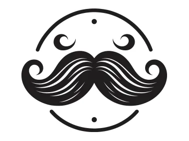 SVG Mustache in Circle Logo Template