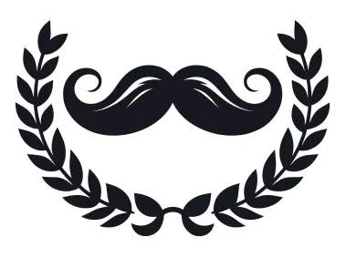 SVG Mustache in Wreath Logo Template