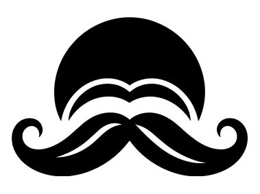 SVG Mustache Silhouette Logo Template