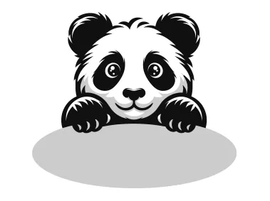 SVG Peeking Panda Logo Template