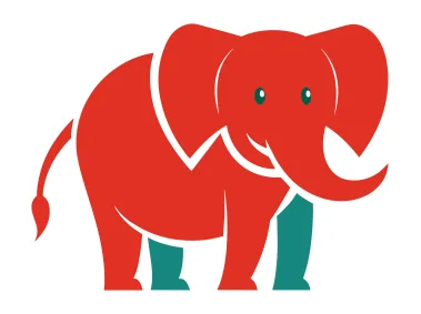 SVG Red Elephant Logo Template