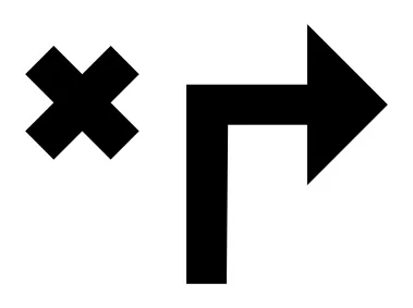 SVG Right Arrow Icon with Cross Sign Icon