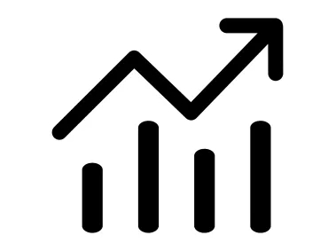Black Chart Up Graph Arrow Icon