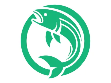 SVG Salmon Fish in Circle Logo Template