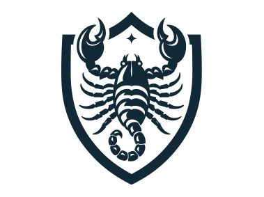 SVG Scorpion in Shield Symbol Logo Template