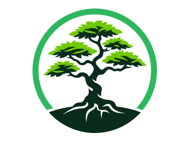 SVG Tree in Green Circle Logo Template