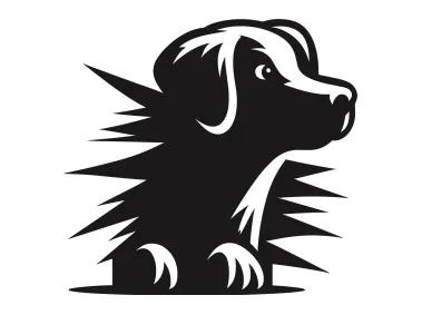 SVG Vector Peeking Dog Logo Template