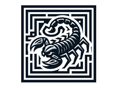 SVG Vector Scorpion in the Maze Logo Template