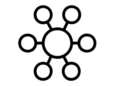 System Links Network Diagram Circles Logo Template