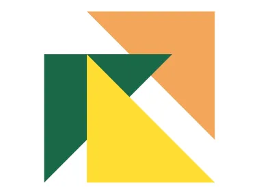 Tangram Colored Triangles Logo Template