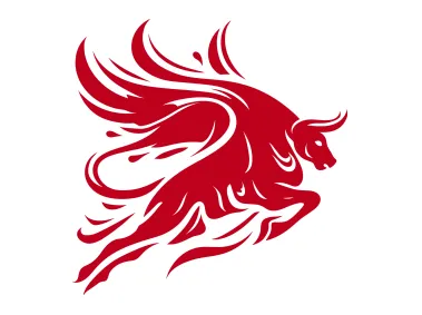 Taurus Bull with Wing Logo Template