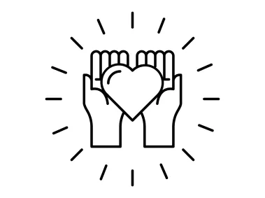 Test Brand Heart in Hand Logo