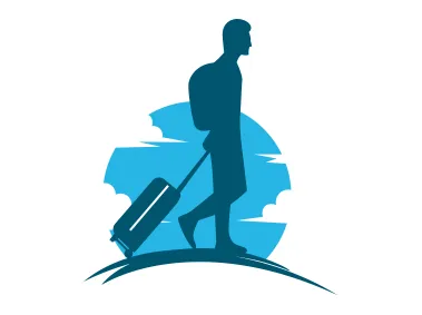 Traveler with Suitcase Logo Template