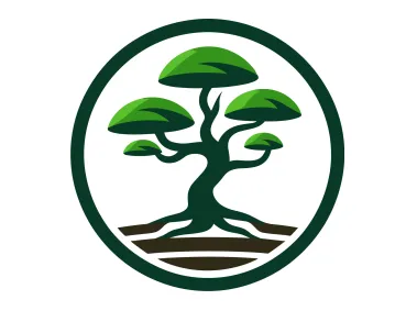 Tree in Black Circle Logo Template