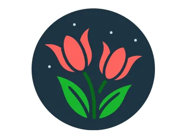 Tulips in Circle Logo Template