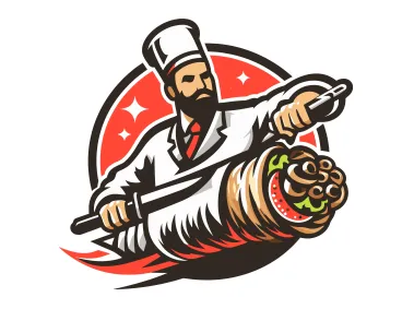 Turkish Doner Shawarma Logo Template