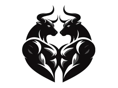 Two Humanity Black Bulls Logo Template