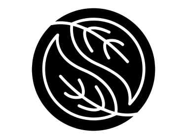 Two Leaves in Circle Logo Template