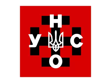 UNSO Ukrainian National Assembly Red Background Logo