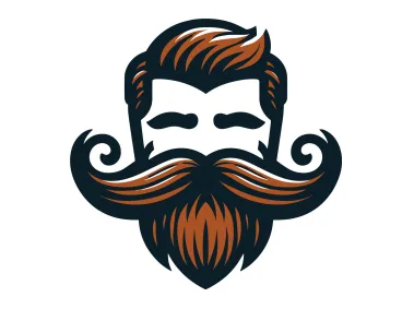 Vector Beard Mustache Man Logo Template