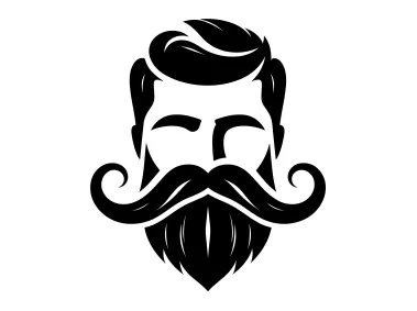 Vector Beard Mustache Man Logo Template