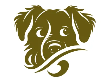 Vector Brown Peeking Dog Logo Template