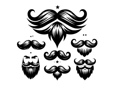 Vector Different Mustache Types Logo