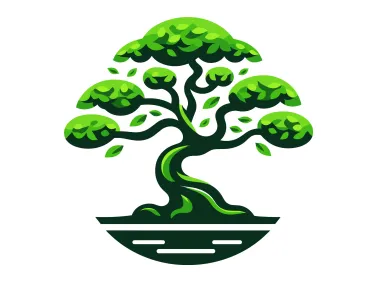 Vector Green Bonsai Tree Logo Template