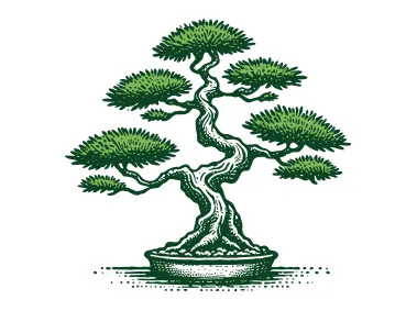 Vector Handdrawn Bonsai Tree Logo Template