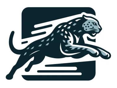 Vector Running Jaguar in Square Logo Template