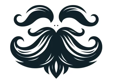 Vector Thick Mustache and Eyebrow Logo Template