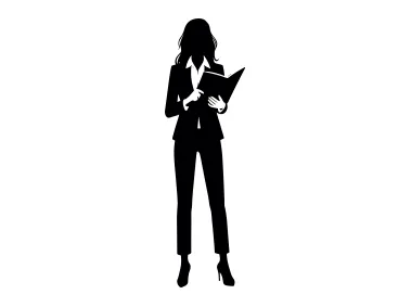 Vector Woman Silhouette with Book Logo Template