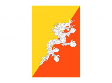 Vertical Flag of Bhutan Logo