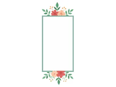 Vertical Floral Frame Border Design Vector