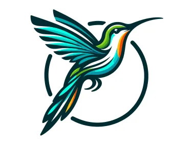 Vibrant Hummingbird Emblem Logo Template