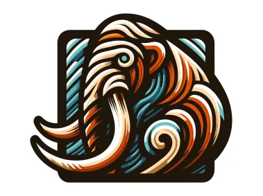 Vibrant Mastodon Illustration Logo