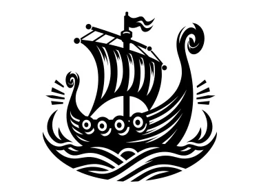 Viking Ship Logo Template