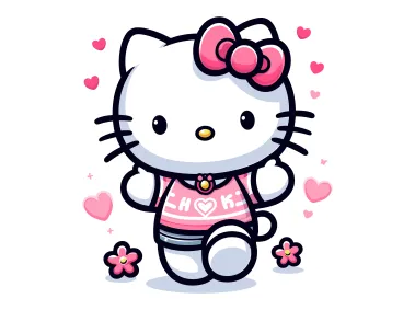 Walking Hello Kitty Vector