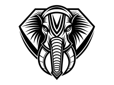 Wild Elephant Head Logo Template