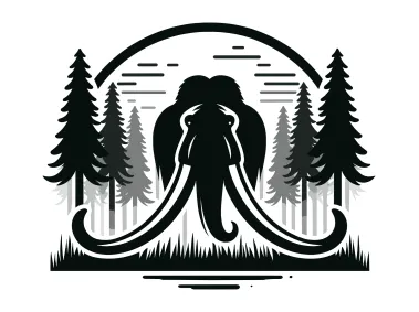 Wilderness Mammoth in Forest Logo Template